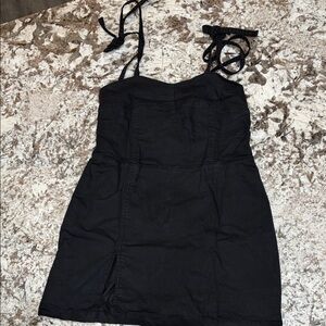 Denim Black Dress/skort